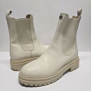 Dee Ocleppo Snowy Day Ivory Cream Leather Chelsea Boots Women's 9 ITALY